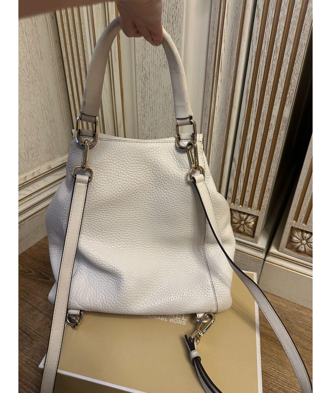 MICHAEL KORS Белый кожаный рюкзак, фото 2