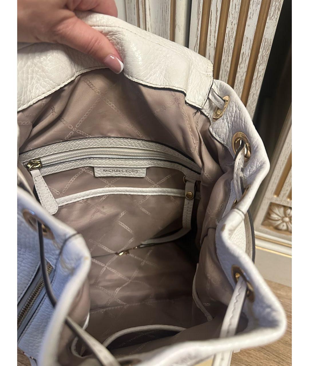 MICHAEL KORS Белый кожаный рюкзак, фото 5