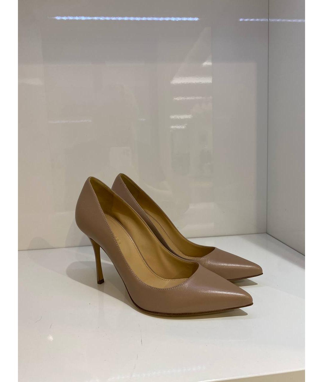 SERGIO ROSSI Бежевые кожаные туфли, фото 2