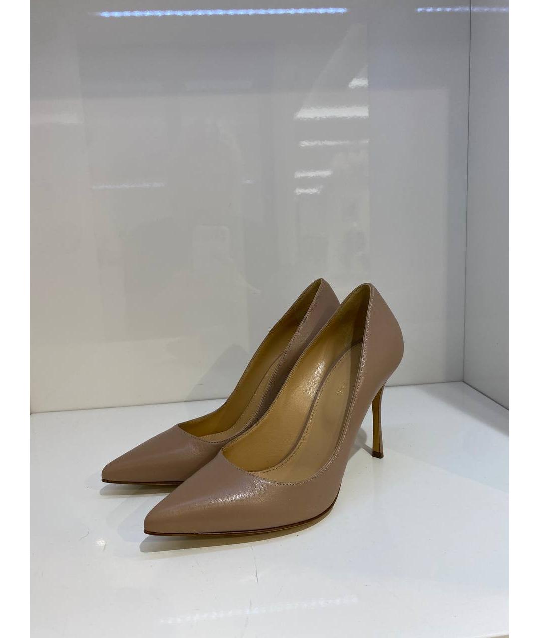 SERGIO ROSSI Бежевые кожаные туфли, фото 4