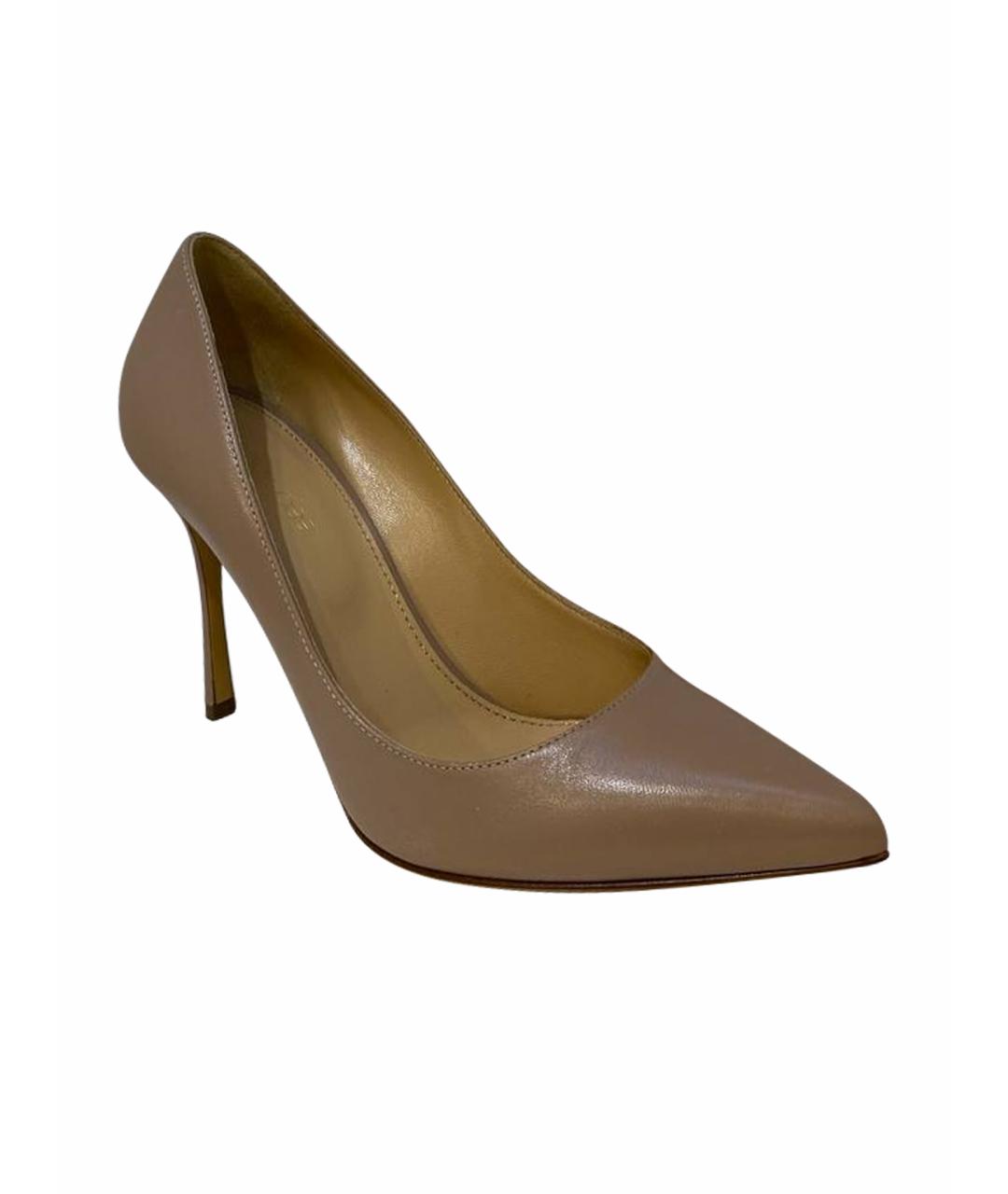 SERGIO ROSSI Бежевые кожаные туфли, фото 1