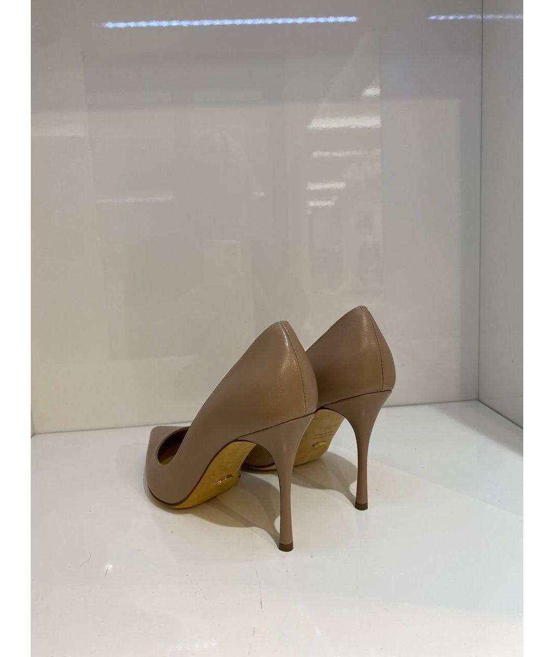 SERGIO ROSSI Бежевые кожаные туфли, фото 3