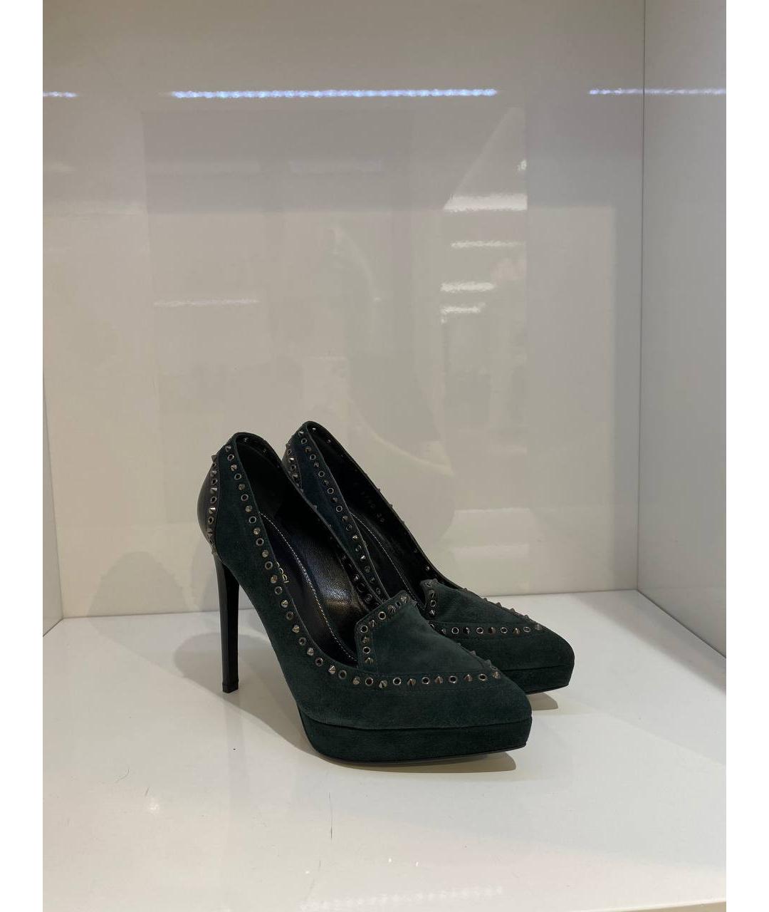 SERGIO ROSSI Зеленые замшевые туфли, фото 4