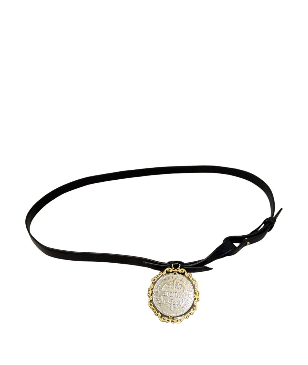 DOLCE&GABBANA Черный кожаный ремень, фото 1