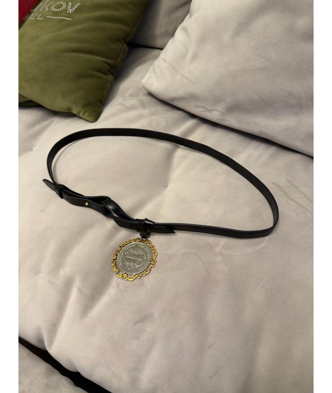 DOLCE&GABBANA Черный кожаный ремень, фото 5