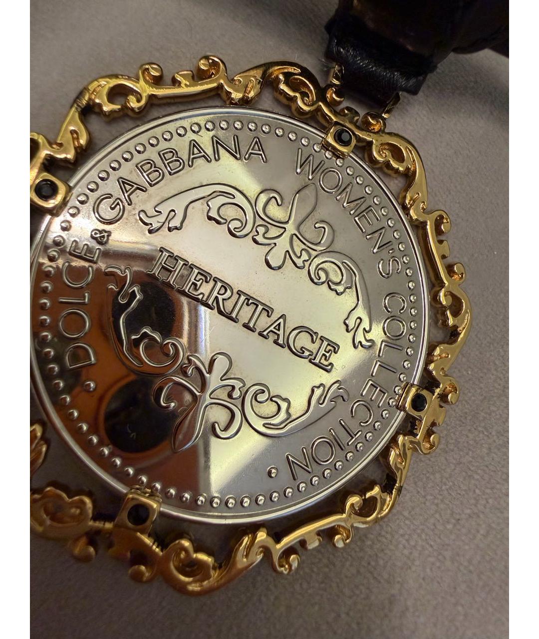 DOLCE&GABBANA Черный кожаный ремень, фото 3