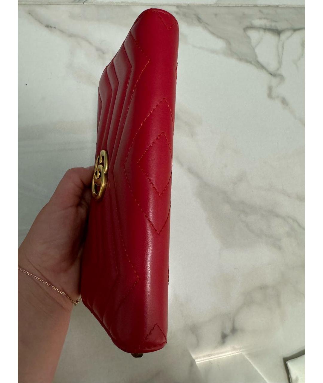 GUCCI Красный кожаный кошелек, фото 6