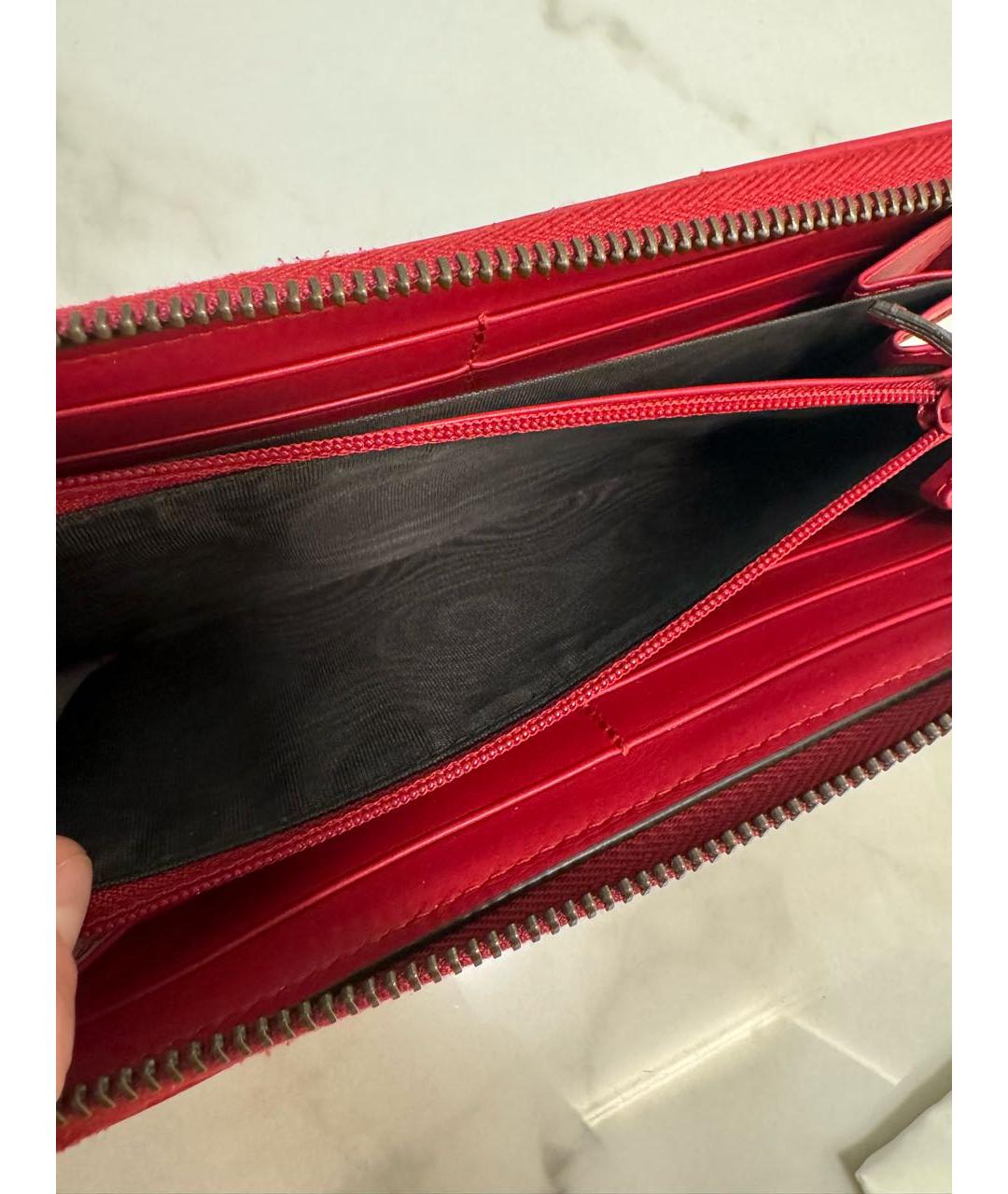 GUCCI Красный кожаный кошелек, фото 5