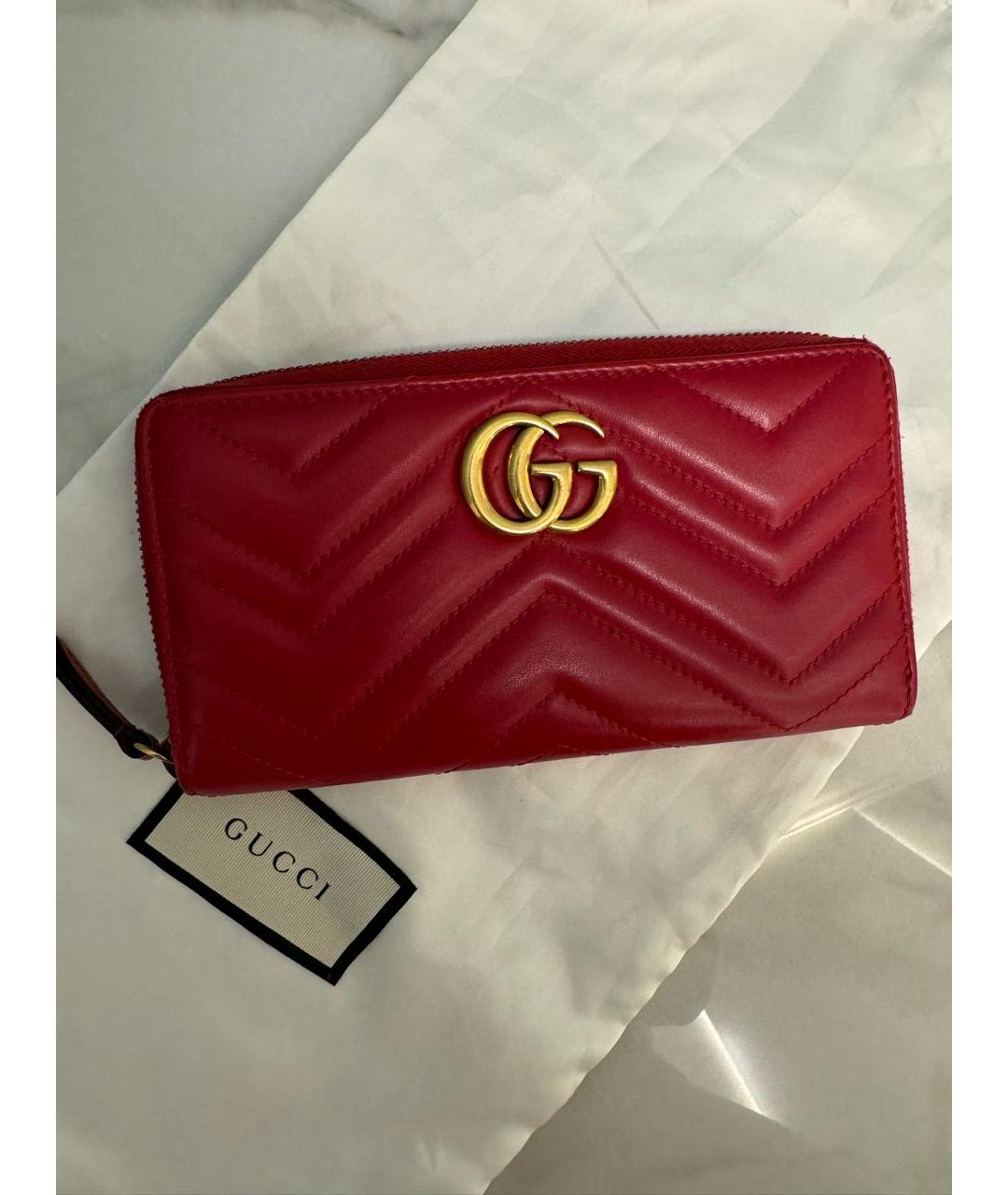 GUCCI Красный кожаный кошелек, фото 7
