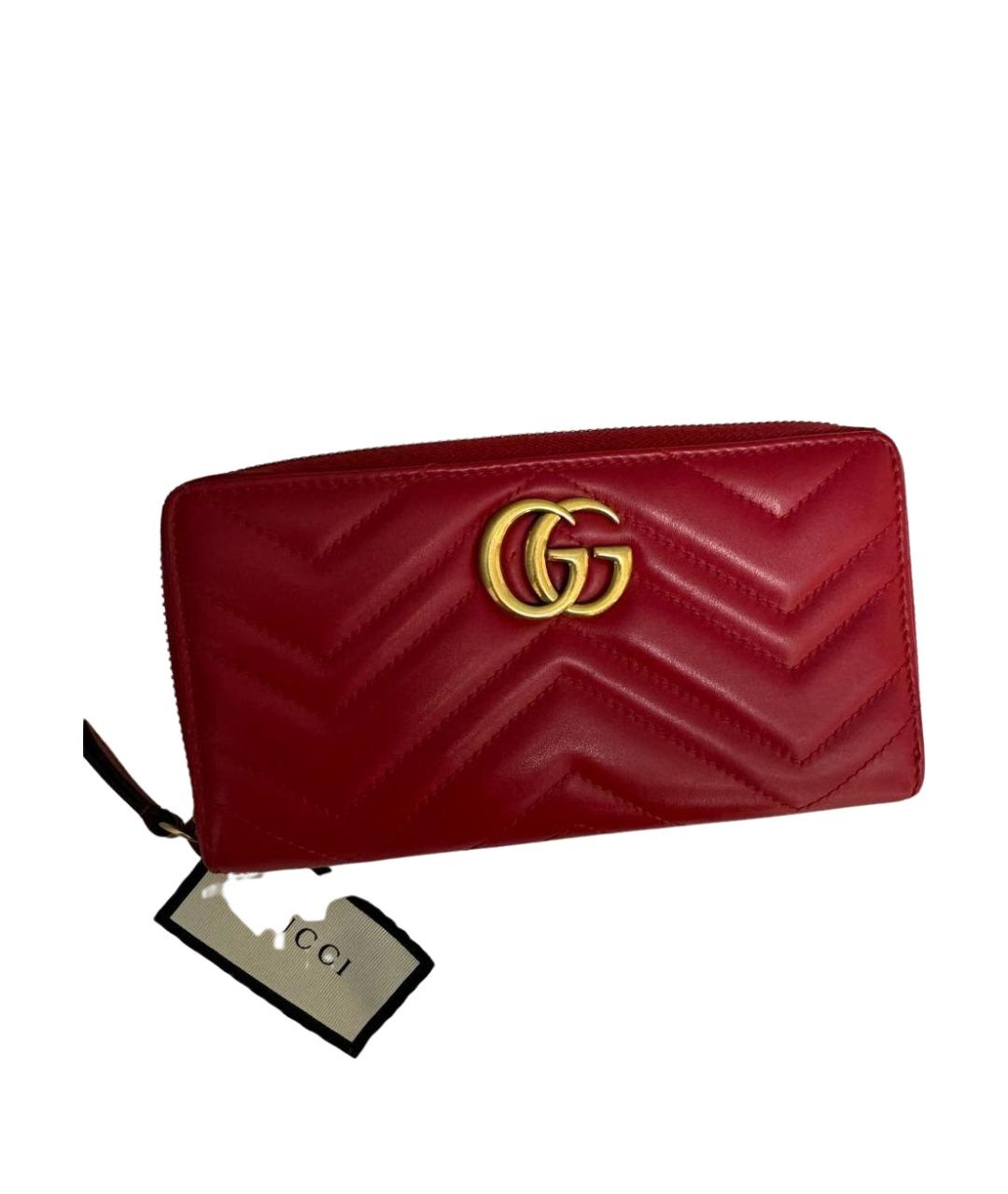 GUCCI Красный кожаный кошелек, фото 1