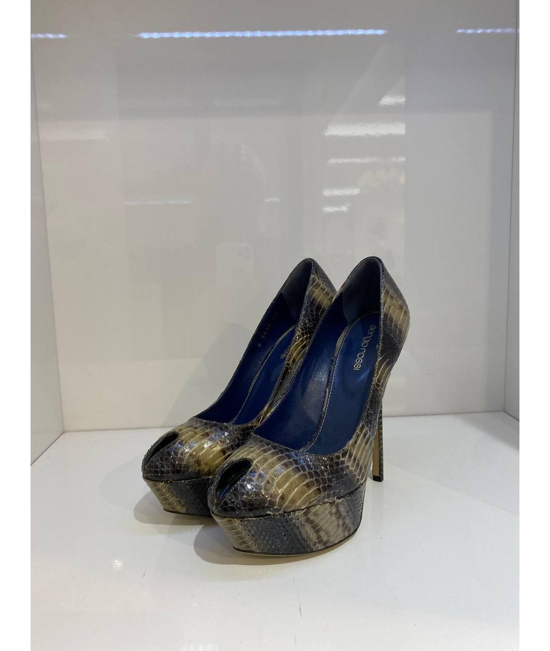 SERGIO ROSSI Мульти кожаные туфли, фото 2