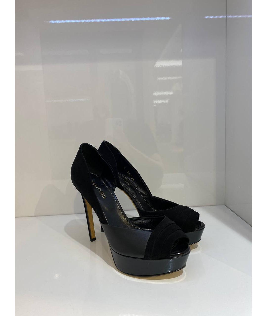 SERGIO ROSSI Черные кожаные туфли, фото 4