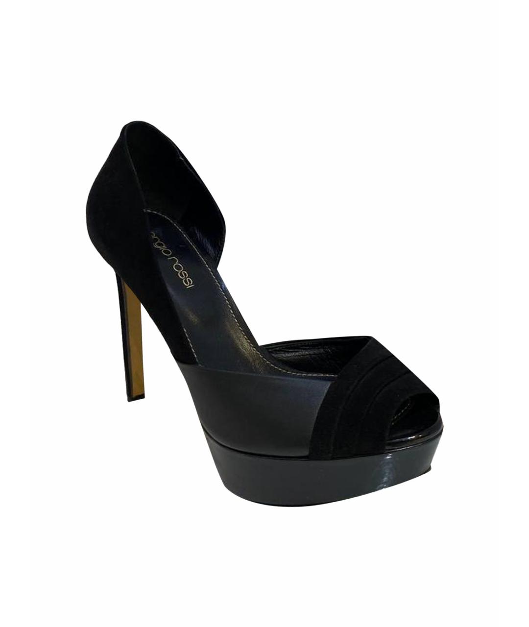 SERGIO ROSSI Черные кожаные туфли, фото 1