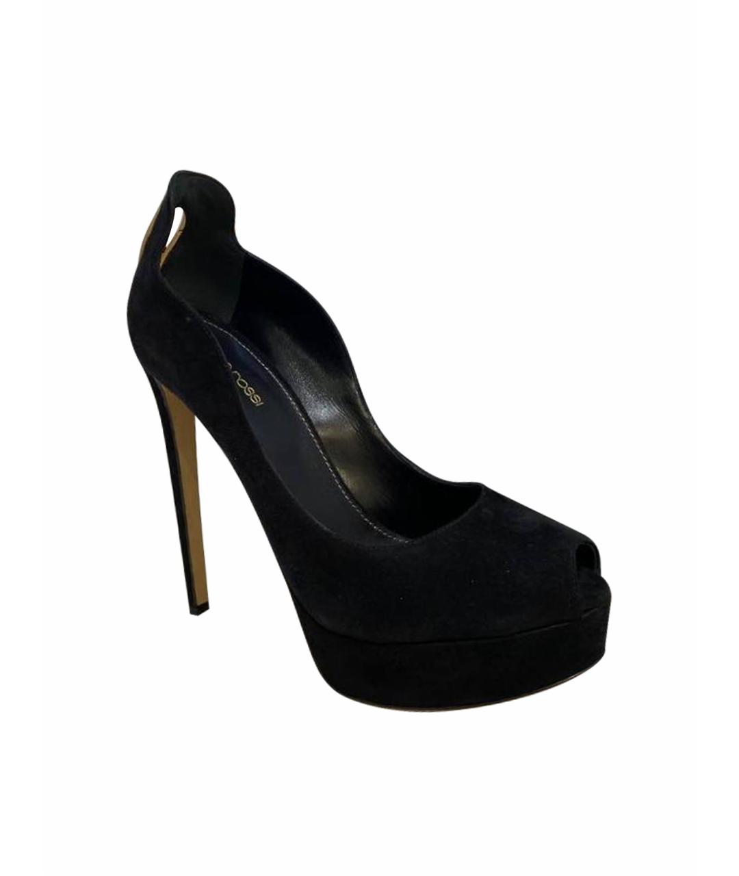 SERGIO ROSSI Черные замшевые туфли, фото 1