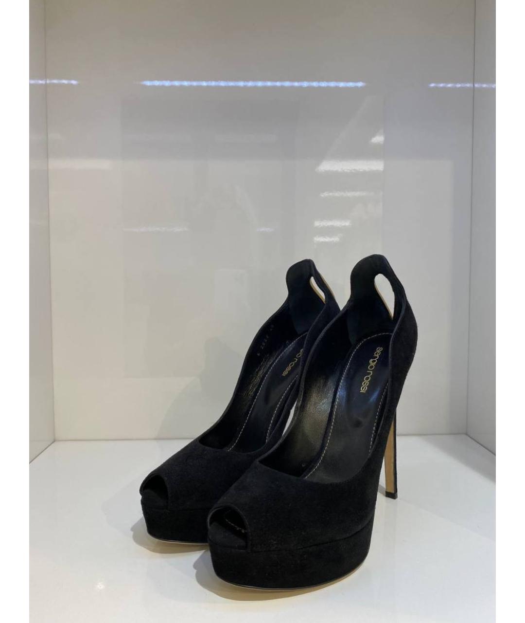 SERGIO ROSSI Черные замшевые туфли, фото 2