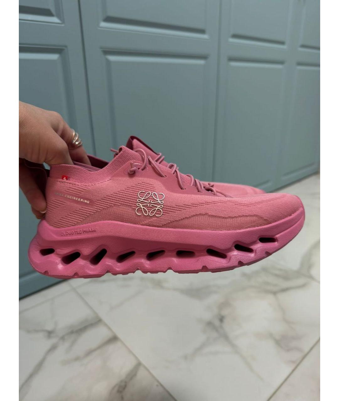 LOEWE Розовые текстильные кеды, фото 7