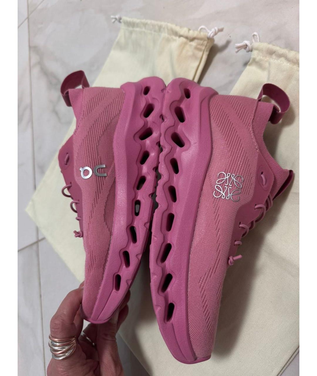 LOEWE Розовые текстильные кеды, фото 5