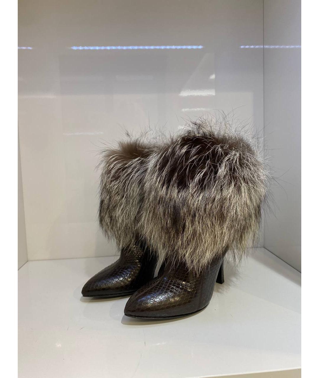 SERGIO ROSSI Коричневые кожаные ботинки, фото 2