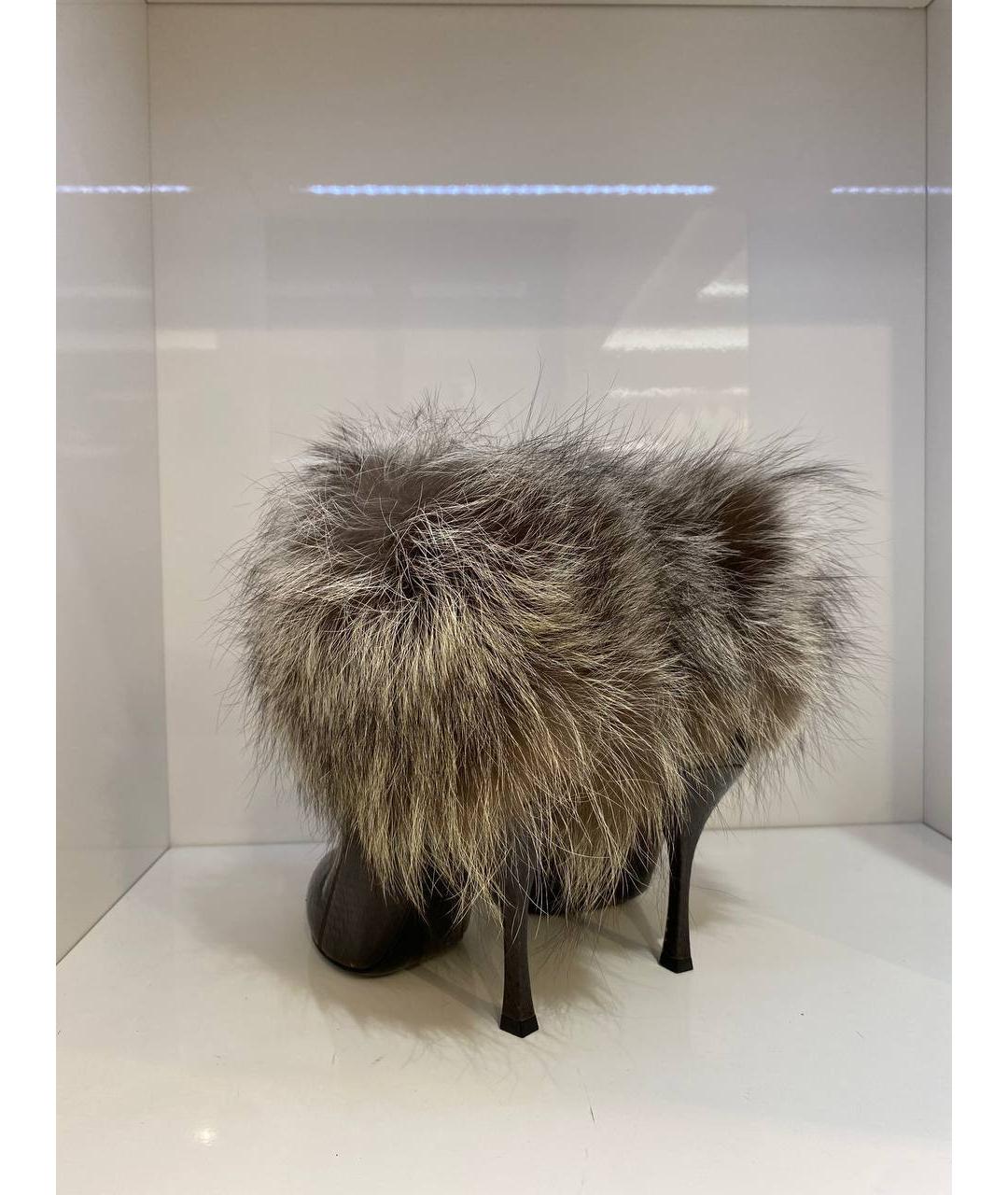 SERGIO ROSSI Коричневые кожаные ботинки, фото 3