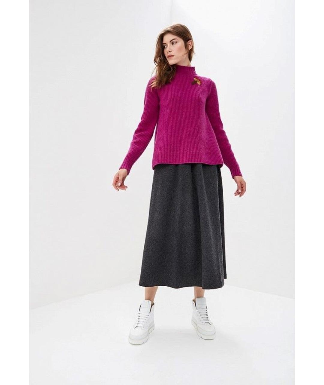 WEEKEND MAX MARA Фиолетовый шерстяной джемпер / свитер, фото 9