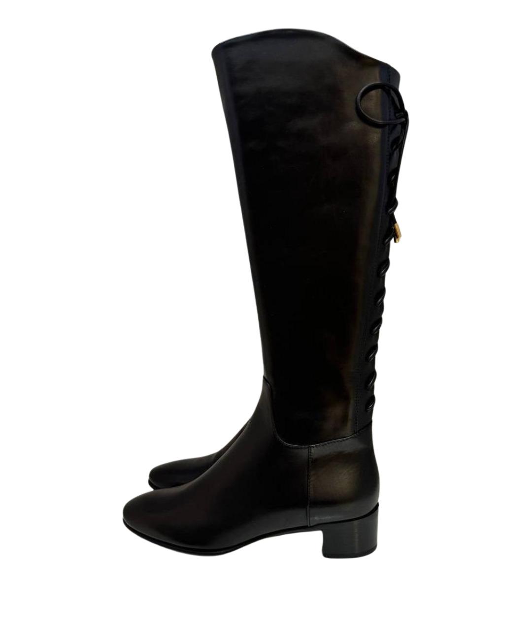 SERGIO ROSSI Черные кожаные сапоги, фото 5