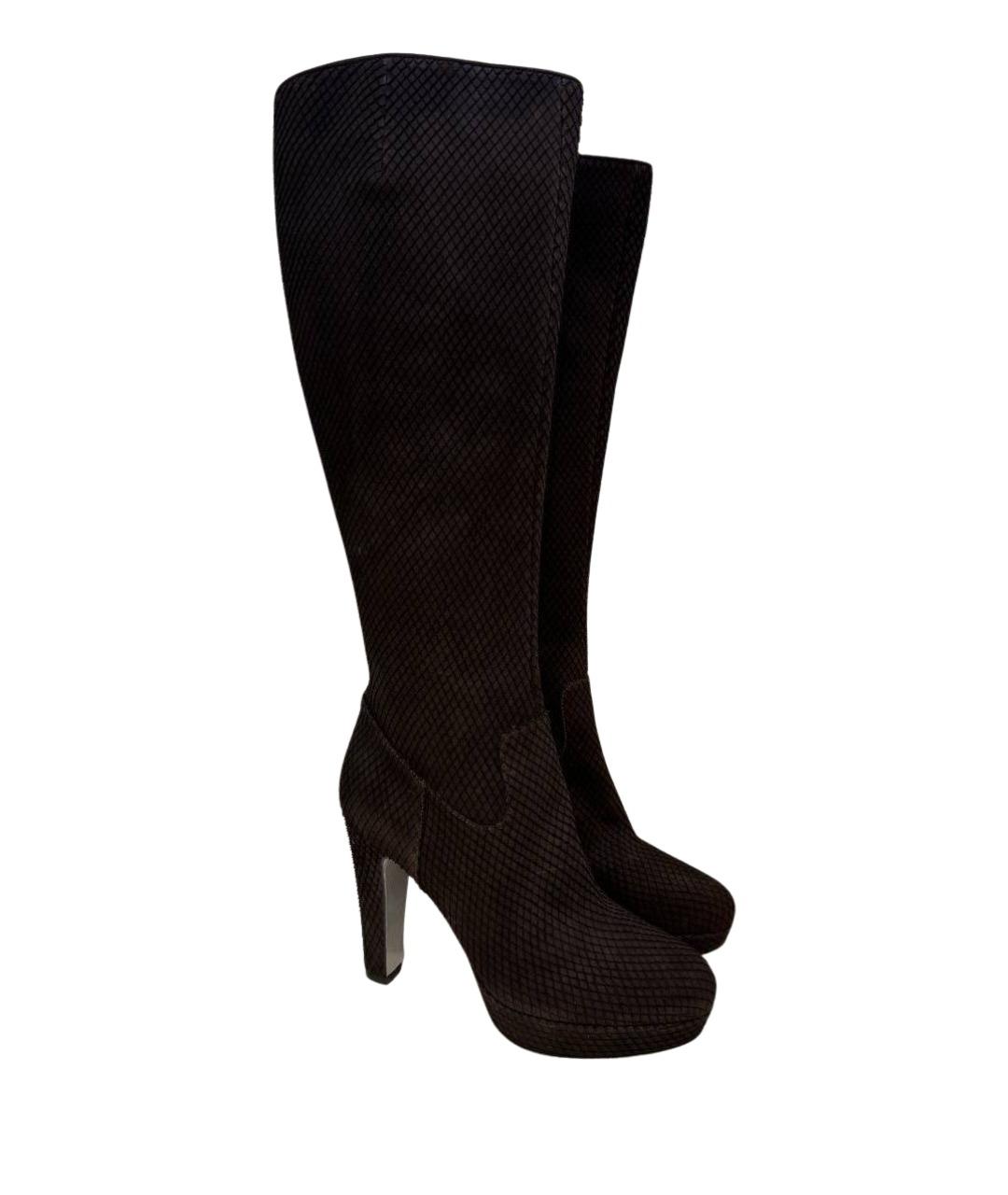 SERGIO ROSSI Коричневые кожаные сапоги, фото 1