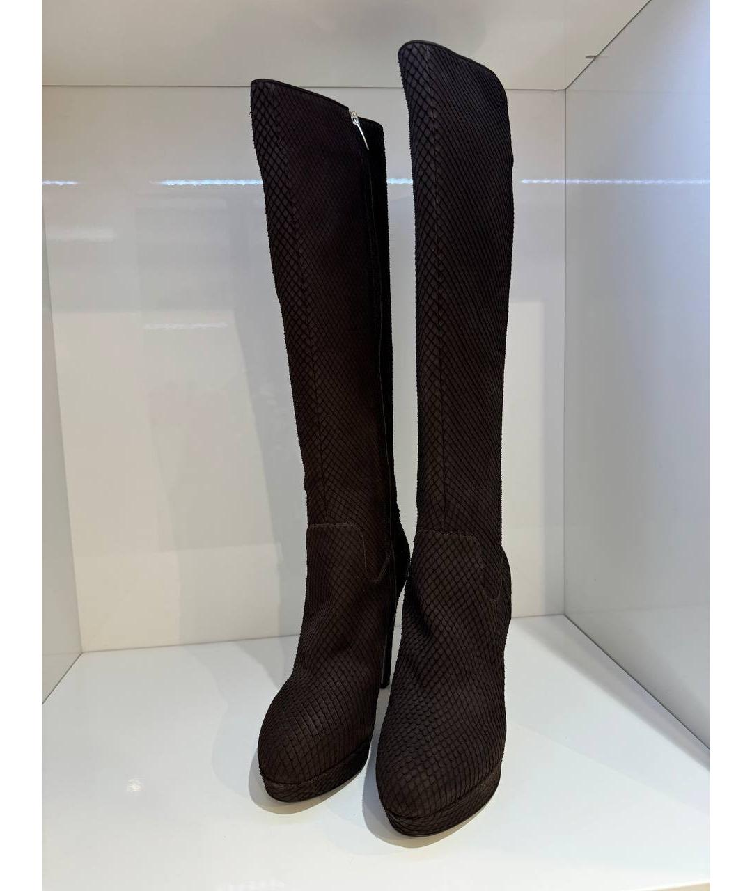 SERGIO ROSSI Коричневые кожаные сапоги, фото 2