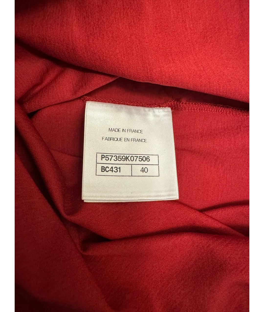 CHANEL Красная хлопковая футболка, фото 3