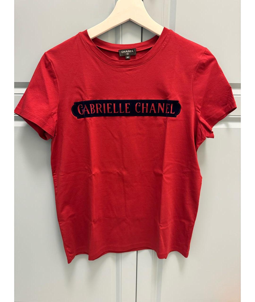CHANEL Красная хлопковая футболка, фото 6