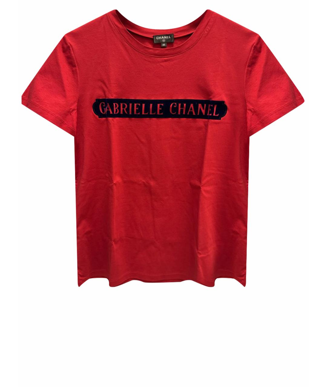 CHANEL Красная хлопковая футболка, фото 1