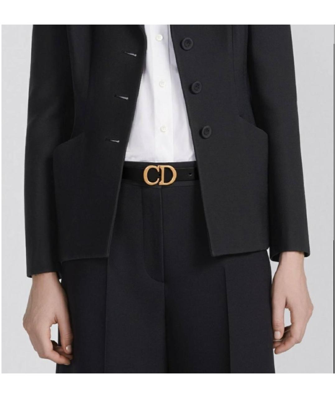 CHRISTIAN DIOR Черный кожаный ремень, фото 3