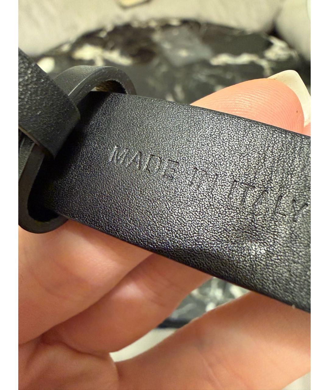 CHRISTIAN DIOR Черный кожаный ремень, фото 8