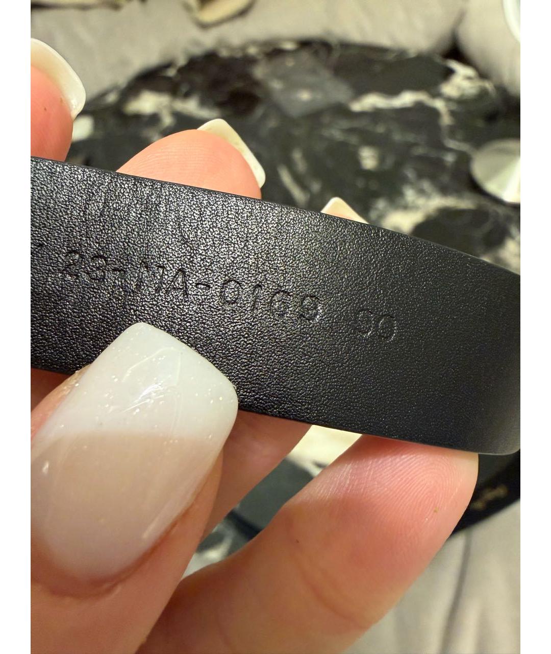 CHRISTIAN DIOR Черный кожаный ремень, фото 7