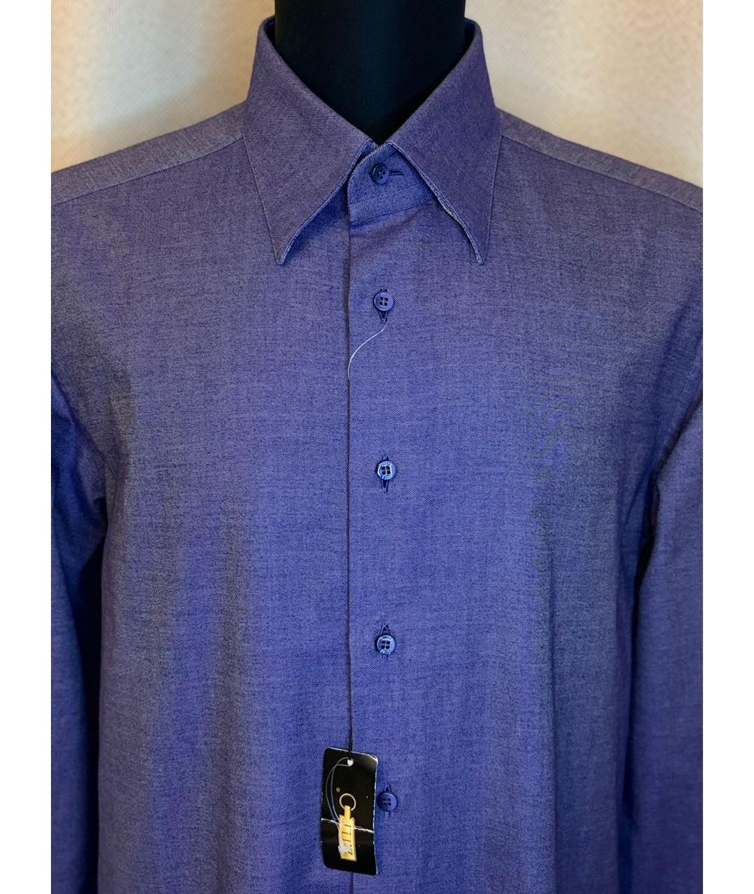 ZILLI Синяя хлопковая кэжуал рубашка, фото 4