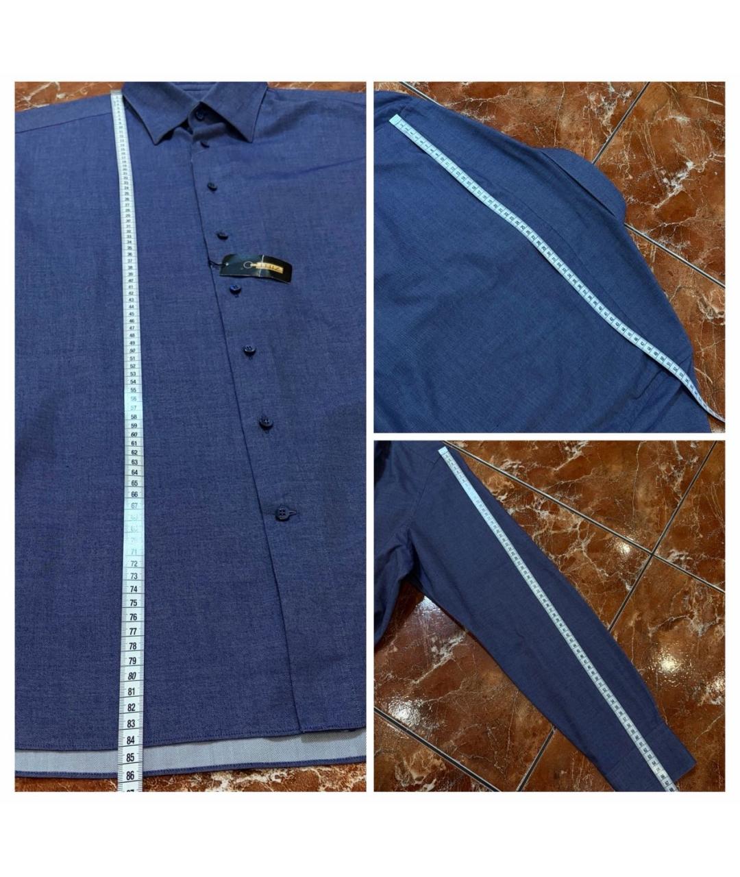 ZILLI Синяя хлопковая кэжуал рубашка, фото 7