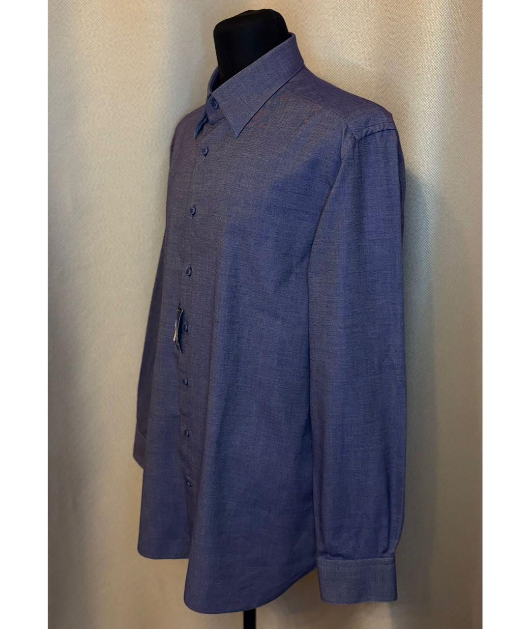 ZILLI Синяя хлопковая кэжуал рубашка, фото 3