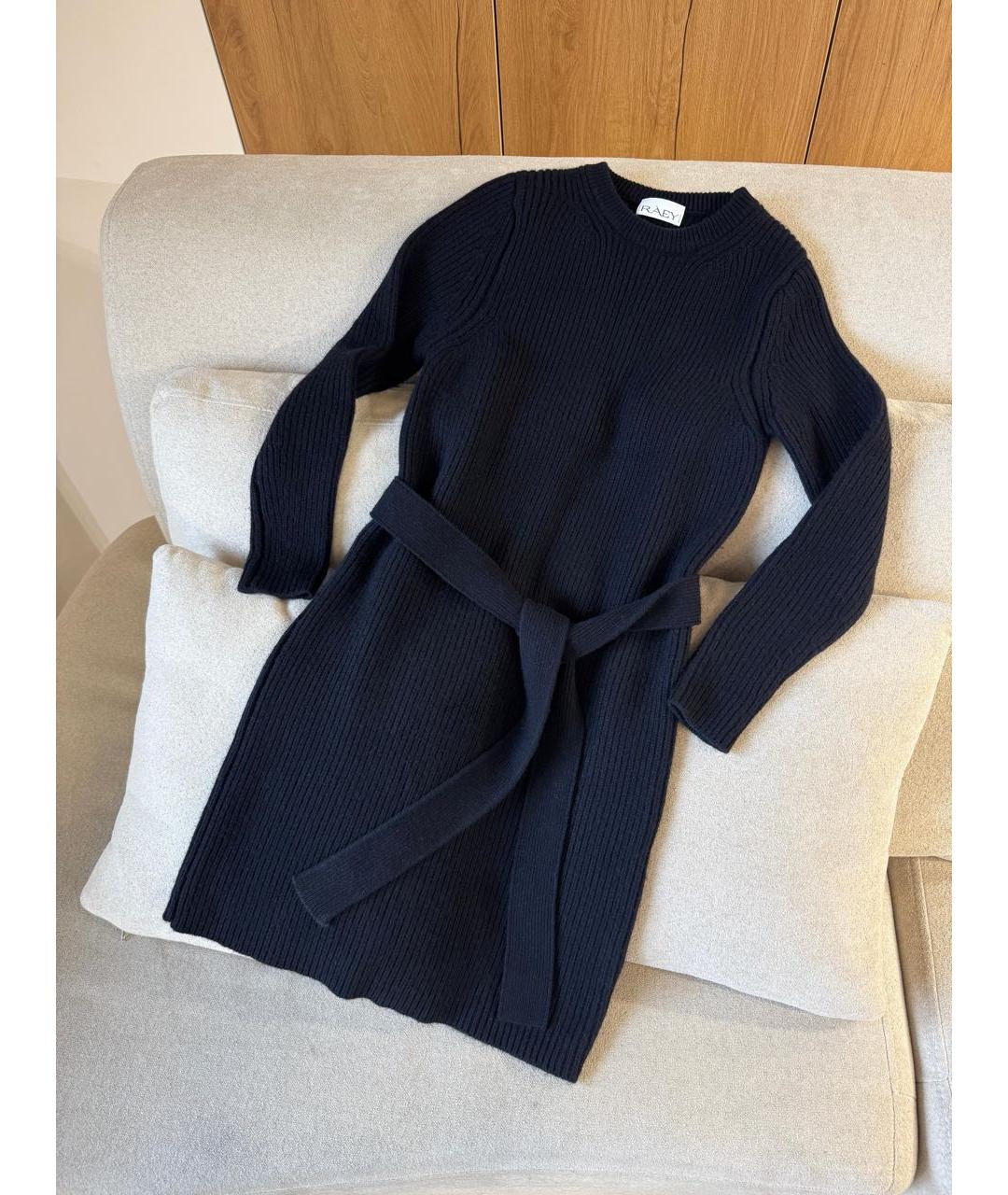 RAEY Черное кашемировое повседневное платье, фото 3