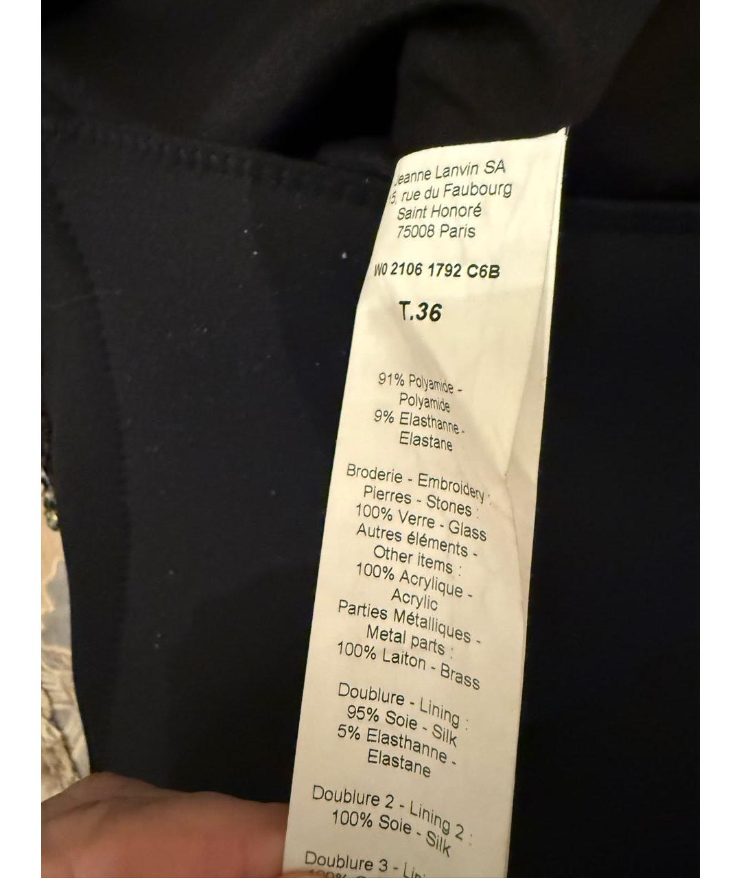LANVIN Черное коктейльное платье, фото 6