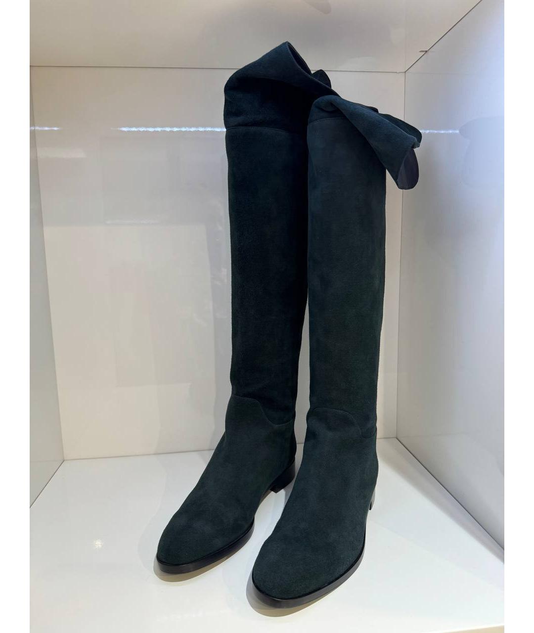 SERGIO ROSSI Зеленые замшевые сапоги, фото 2