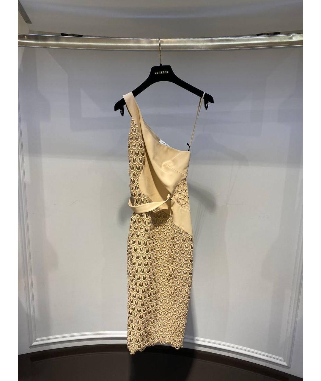 VERSACE Бежевое коктейльное платье, фото 3