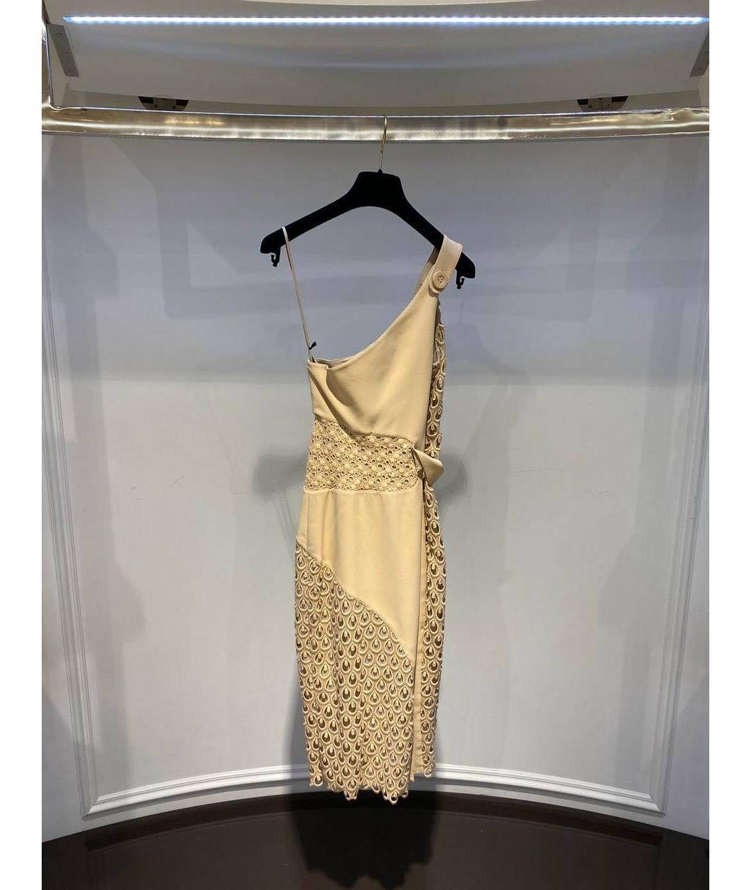 VERSACE Бежевое коктейльное платье, фото 2