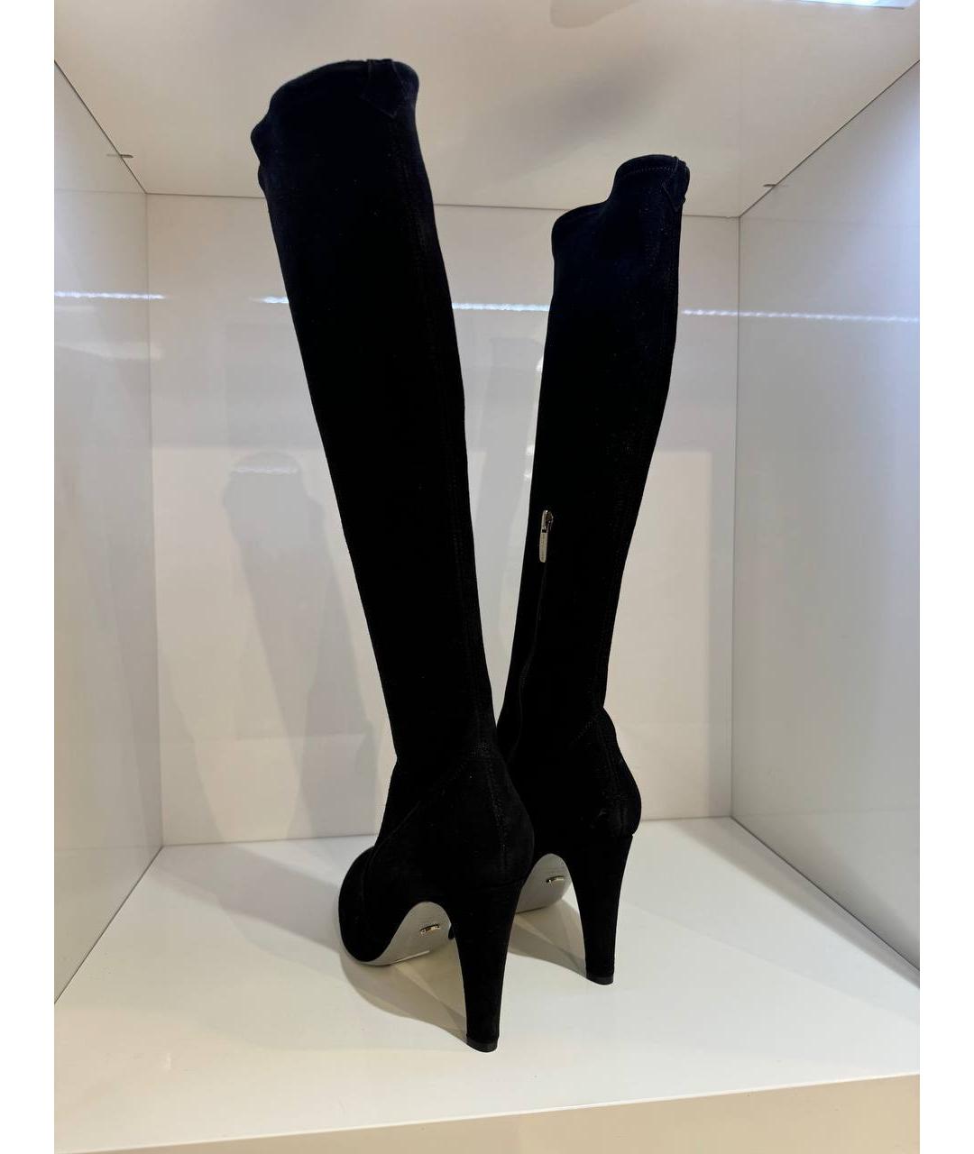SERGIO ROSSI Черные замшевые сапоги, фото 3