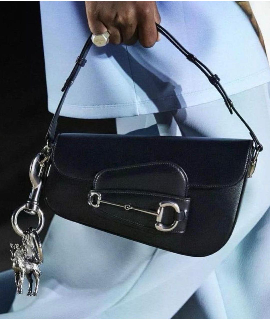 GUCCI Черная кожаная сумка с короткими ручками, фото 6