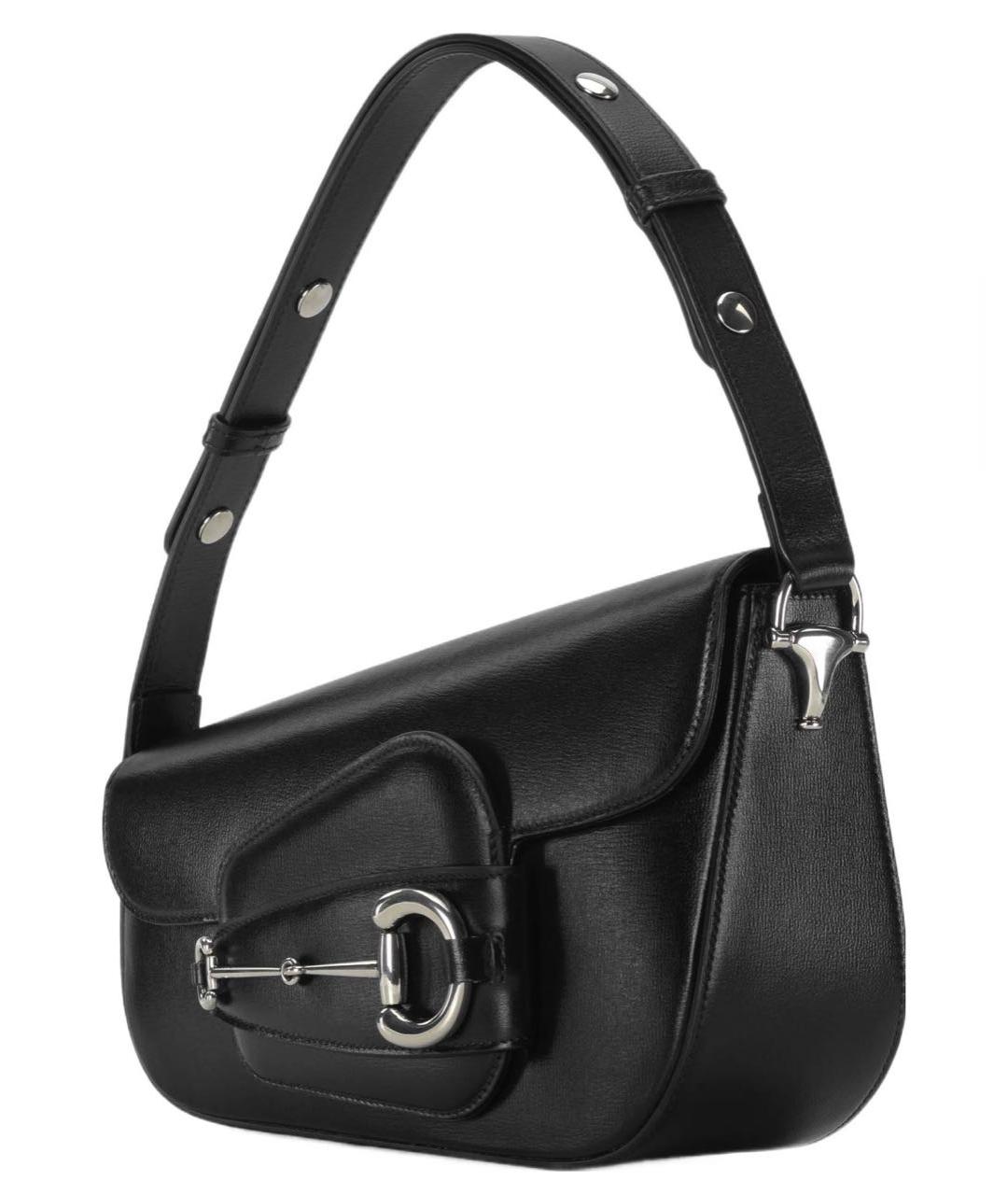 GUCCI Черная кожаная сумка с короткими ручками, фото 2