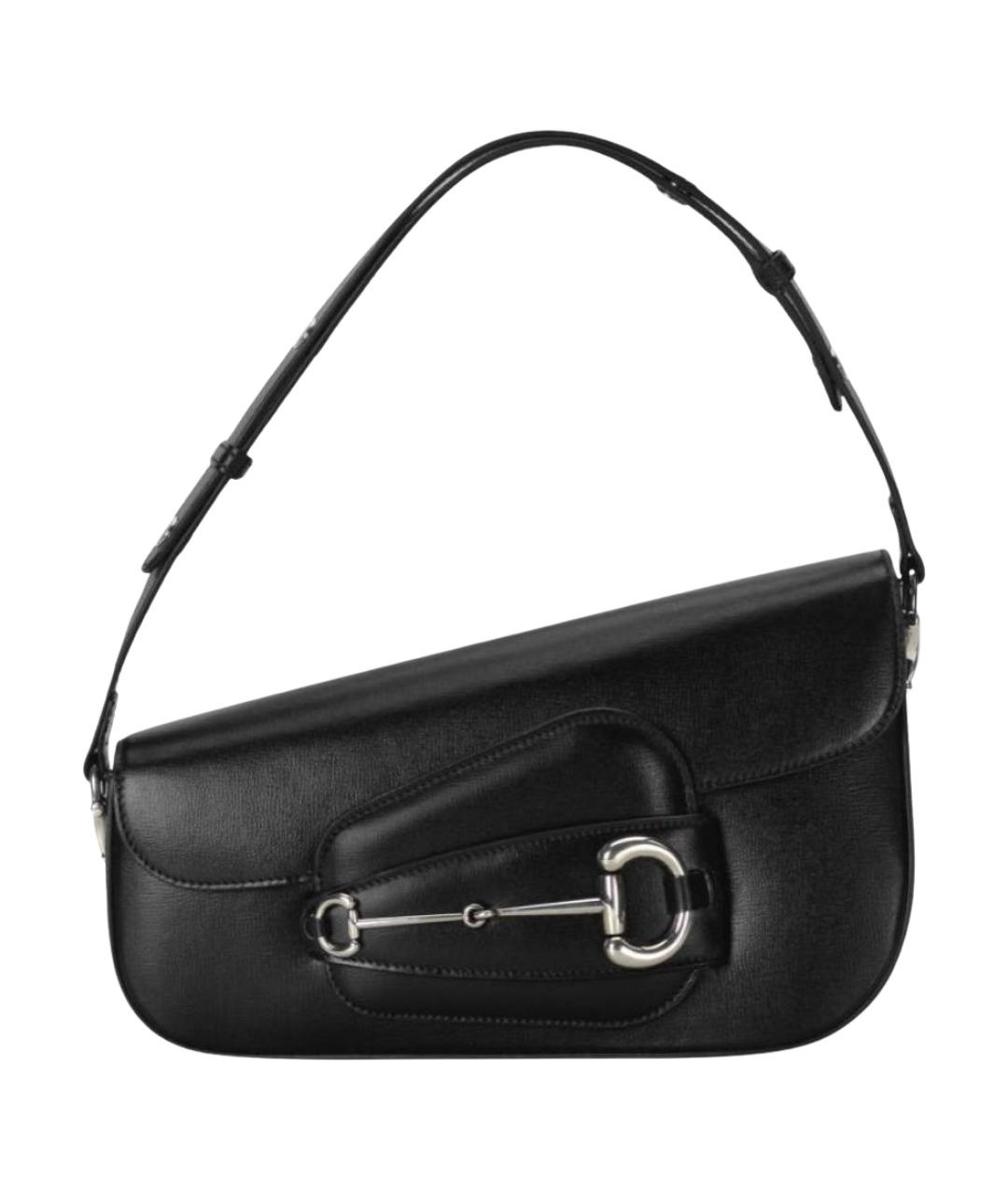 GUCCI Черная кожаная сумка с короткими ручками, фото 1