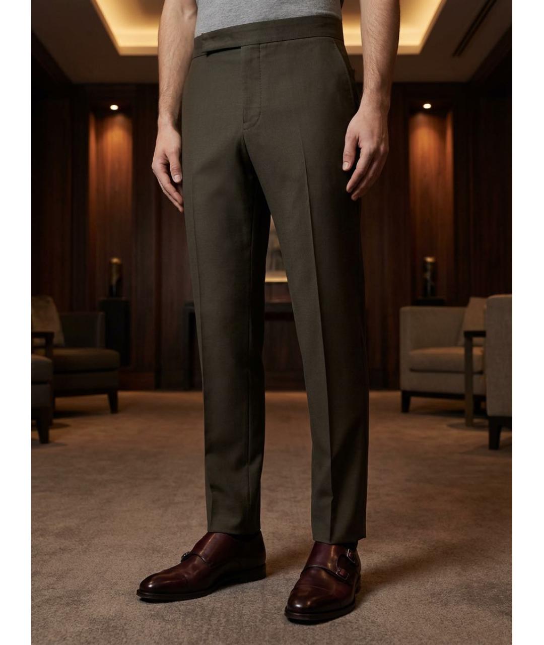 BERLUTI Хаки хлопковые повседневные брюки, фото 5