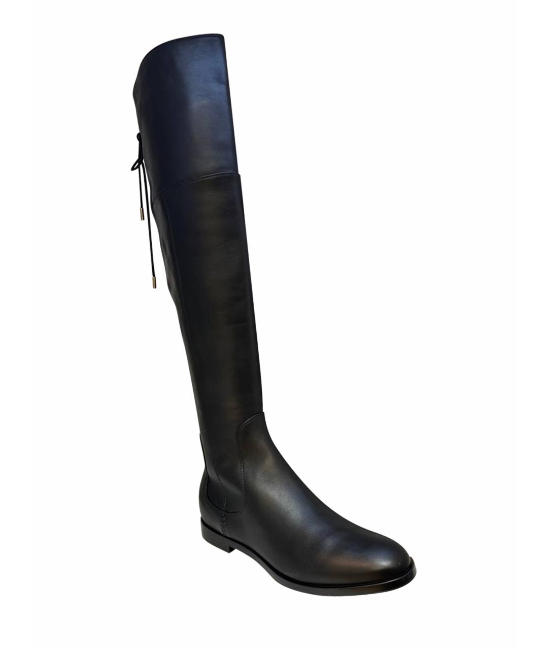 SERGIO ROSSI Черные кожаные сапоги, фото 1