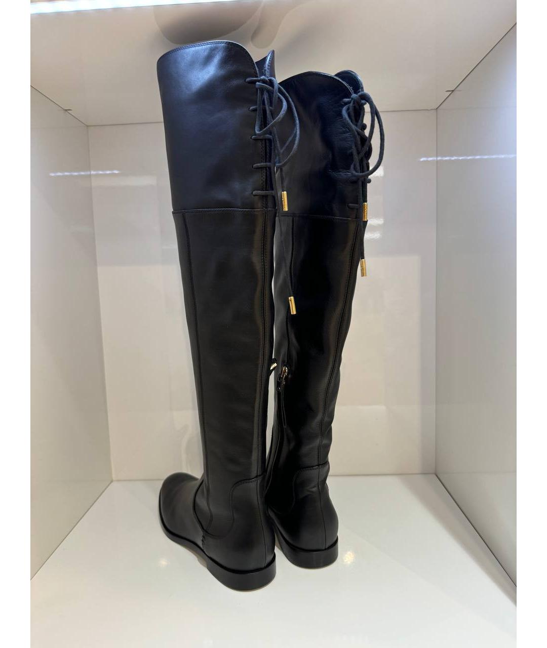 SERGIO ROSSI Черные кожаные сапоги, фото 3