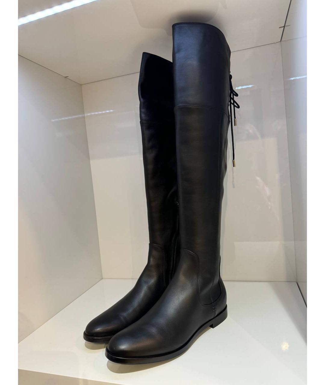 SERGIO ROSSI Черные кожаные сапоги, фото 4