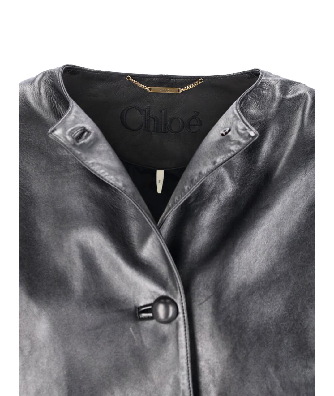 CHLOE Черная кожаная куртка, фото 5